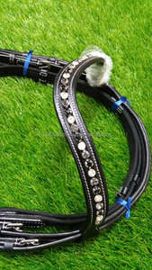Bride anatomique en cuir de haute qualité avec bande de front en cristal nouvel accessoire de bride de cheval - Product Image 5