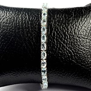 กำไลข้อมือเงินสเตอร์ลิง925ทำมืออัญมณีพลอยอะความารีนธรรมชาติสะดุดตา - Product Image 3