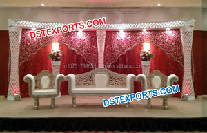 Escenario Dorado para Bodas Musulmanas, Decoración para Bodas Asiáticas, Australia, Nueva Zelanda, Estados Unidos, Reino Unido - Product Image 3