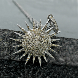 Metarock — pendentif rond en argent Sterling 925 solide pour femme, pavé de diamants, à la mode, bijoux de fête - Product Image 3