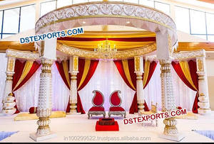 Mandap blanc nacré pour mariage indien anglais, style moderne, mandap de mariage, style occidental, mandaps, décoration d'événements Missouri Mississippi - Product Image 6