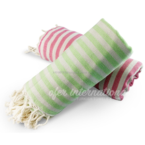 Kash Peshtemal serviettes turques Pestemal Hamam vente en gros couverture aspect vintage-serviette de plage tendance verte - Product Image 2