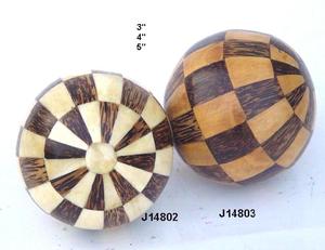 Bolas Decorativas de Mosaico de Madera y Hueso Disponibles en Todos los Tamaños y Colores para Decoración del Hogar o Regalos Originales - Product Image 2