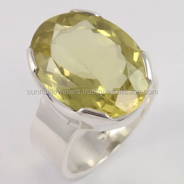 Charming LEMON QUARTZ 925 Sterling Silver Gemstone Ring, Wholesale Jewelry On Factory Price, Indian Silver Jewelry