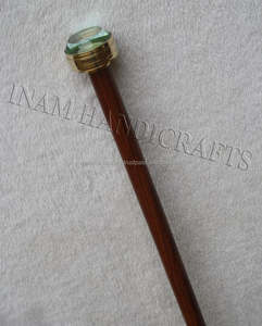 Bastón plegable de madera Natural para caminar, accesorio vintage náutico de diseñador con mango de reloj de latón fundido/bastones con reloj - Product Image 3