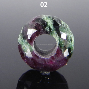 14x8x5mm perles de pierres précieuses rubis à facettes rondes Zoisite perles de pierre grand trou pour Making-IG3022 de bijoux - Product Image 2