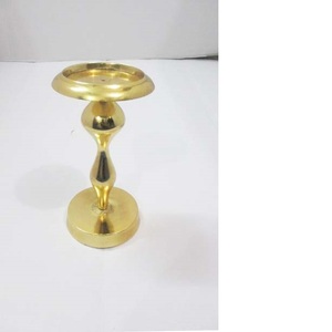 <b>Gold</b> Plated Metal Glass Tabletop Elegant Christmas Wedding Home Hotel Restaurant Church Decorative Pillar <b>Candlestick</b> <b>Holder</b> - Product Image 1