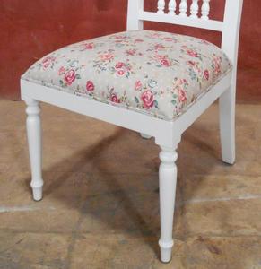 CHAISE BLANCHE MEUBLE EN BOIS ACAJOU-CHAISE DE SALLE À MANGER STYLE MEUBLE FRANÇAIS - Product Image 5