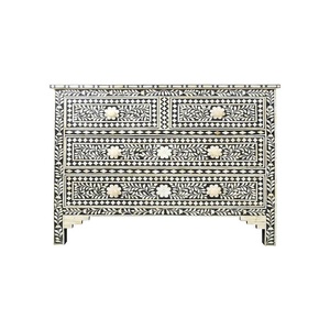 Tiroir en bois fait main avec incrustation de os indiens de bonne qualité |   Table de chevet décorative, commode de luxe pour la maison - Product Image 4