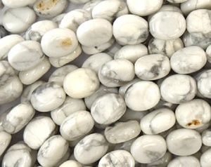 Collar de piedra de cuentas ovaladas de howlita blanca, ovalados para hacer joyas abalorios de cristal, collar de mujer de cristal, mayorista - Product Image 2