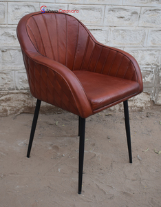 Fauteuil en cuir de vachette véritable de style rétro industriel vintage personnalisé mobilier de salon et de loisirs - Product Image 3