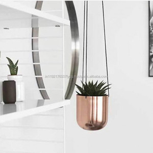 Elegante jarrón de flores de metal colgante de cobre y latón, organizador de escritorio de oficina - Product Image 2