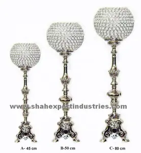 Decorative New Baroque Wedding table crystal centerpiece in Three Different Design Crystal Goblet Candle Holder Flower Ball