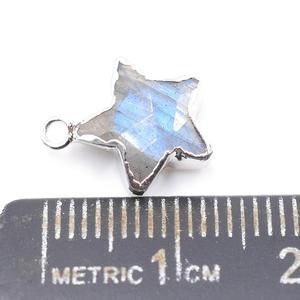 Labradorita de 14 a 16 mm con forma de estrella y bailarina, colgante plateado para la creación de joyas - Product Image 2