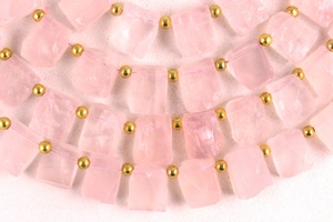 หินพลอยควอตซ์สีชมพูธรรมชาติ20ชิ้นเจาะด้านบนหยาบไม่ผ่านการบำบัดทำให้เครื่องประดับหินสวยงามขายส่ง - Product Image 4