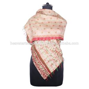 Kantha-Écharpe de Travail en Soie Fait à la Main, Style Vintage, en Coton Cousu à la Main, Hijab pour Fille, SC1233 - Product Image 2