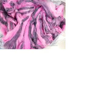 Pulled Sari Colors Suitable for Yarn Stores Waste in Multi Colors and Solid 100% Silk Fiber Tussah Silk Bleached 6cm IN;41826