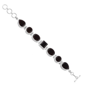 Pulsera de cuarzo ahumado de plata de ley 925, joyería hecha a mano - Product Image 2