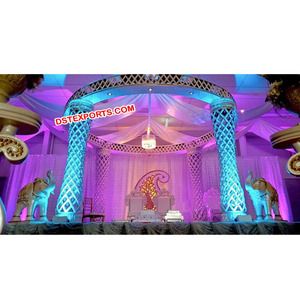 Pilier de mandap de mariage en fibre, décoration de pilier en forme de cerf-volant, mandap de mariage, dernier modèle de mandap en cristal pour la décoration CALIFORNIA - Product Image 1