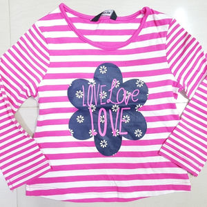 Camiseta de manga larga para todas las estaciones para niñas de Bangladesh Super Fancy, estampado de flores frontales, varios colores, lote de algodón para primavera - Product Image 1