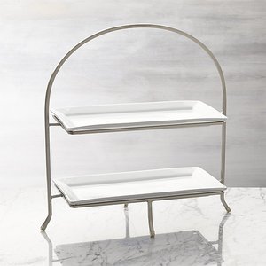 Bandeja rectangular de dos niveles con soporte, nuevo diseño decorativo - Product Image 1