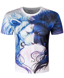 เสื้อยืดคอกลมแขนสั้นพิมพ์ลายพิมพ์ซับลิเมชันโพลีเอสเตอร์/ ผ้าฝ้ายตกไหล่แห้งเร็วพอดีตัวสำหรับออกกำลังกาย - Product Image 2