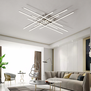 Popolare Lampadario LED Lineare Moderno Minimalista con Strisce di Alluminio Intersecanti per Sala da Pranzo e Soggiorno - Product Image 3