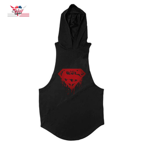 Bodybuilding décontracté débardeurs avec sweat à capuche Fitness hommes gymnases vêtements sans manches débardeur - Product Image 1