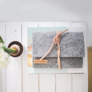 Stylish Handmade Foldable <b>Grey</b> Felt Journal - Product Image 1