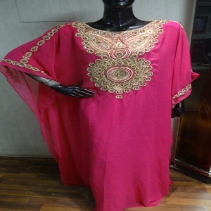Broderie perlée longue Kaftan arabe Jalabiya Farasha fantaisie vente en gros Kaftan Abaya robe - Product Image 3