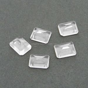 9x7mm octogone coupe blanc cristal naturel Quartz pierre précieuse 2.35ct lâche pour bijoux - Product Image 2