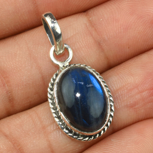 Joli pendentif en argent sterling 925 Labradorite bleu feu Bijoux en argent sterling Bijoux en argent 925 - Product Image 5