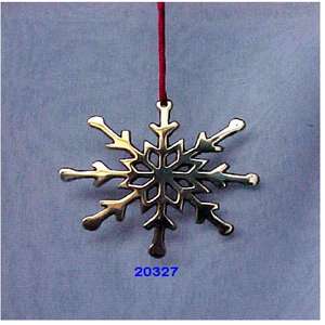 Tentures de flocon de neige en laiton gravé Article de décoration d'arbre de Noël - Product Image 1