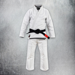 Uniformes de Jiu-Jitsu Brasileño Blancos de Poliéster/Algodón Unisex para Adultos - Product Image 1