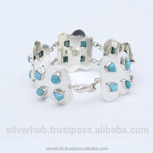 Pulsera de plata de ley 925, joyería hecha a mano de Larimar - Product Image 2