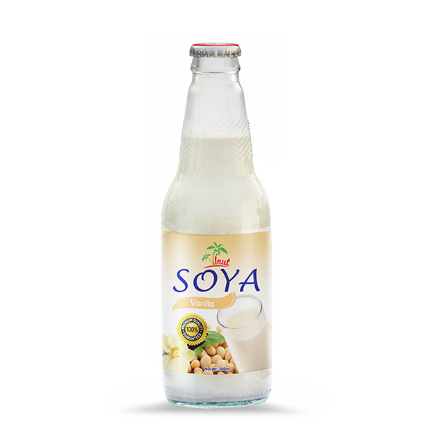 300ml Soft Drink Glass Bottle Juice Direct Drink Bottle Packaging Soma Milk Drink with Vanilla Flavor 10 % Brix 20 % Purity