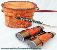 Jumelles en laiton Antique, jumelles en cuir Vintage, cadeau de Pirate