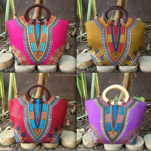Dashiki กระเป๋าผ้าฝ้ายแท้แอฟริกัน Dashiki Tote,กระเป๋าถือแบบดั้งเดิมกระเป๋าถือผ้าฝ้าย - Product Image 3