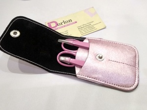 Vente en gros pochette personnalisée professionnelle ensemble de pinces à épiler rose ciseaux à sourcils ensemble de beauté personnalisé pointu - Product Image 2