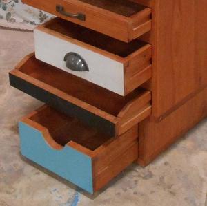 เฟอร์นิเจอร์ไม้โต๊ะข้างเตียง6ลิ้นชักสไตล์ย้อนยุค - Product Image 5