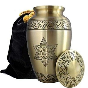 Urne de crémation en laiton/aluminium en métal commémoratif humain adulte d'ailes d'ange d'or pour l'utilisation de stockage de funérailles de style américain/européen - Product Image 3