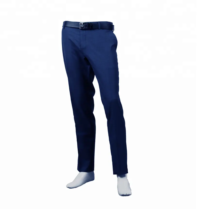 2021 Custom Navy Gingham Slim Fit Wool Blend Formal Trouser Men Dress Suit Pants from Steve & James