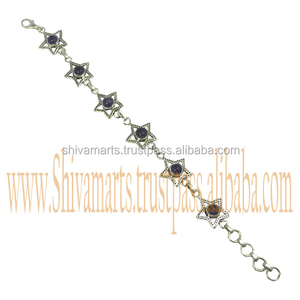 925 Sterling <b>Silver</b> Amethyst Gemstone <b>Bracelet</b> Beautiful Vintage Style Fashion <b>Charm</b> <b>Bracelets</b> <b>For</b> Parties Gifts <b>Silver</b> Plated - Product Image 2
