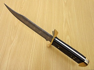 Cuchillo Bowie de Caza de Hoja Fija de Damasco Hecho a Mano, Grado Industrial, Garantía de 3 Años, Mango de Lámina de Acero (sm34) - Product Image 3