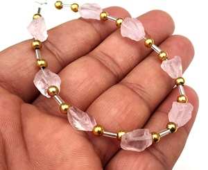 Offre de noël perles de Quartz Rose naturel, pierres précieuses brutes, perceuse supérieure non traitée pour la fabrication de bijoux perles - Product Image 4