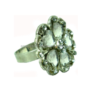 Anillo de servilleta de mango hecho a mano fabricante al por mayor Decoración de mesa anillo de servilleta de boda Hotel metal usado con anillo de servilleta de cristal - Product Image 2