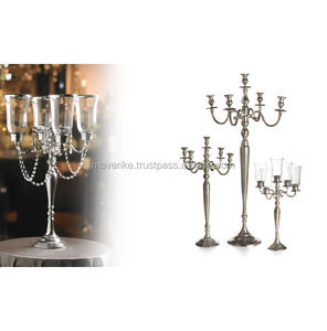 Wedding Decorative Metal <b>Candelabra</b> Silver Finished Floor <b>Candelabra</b> for Indoor & Outdoor Decoration Centerpieces - Product Image 3
