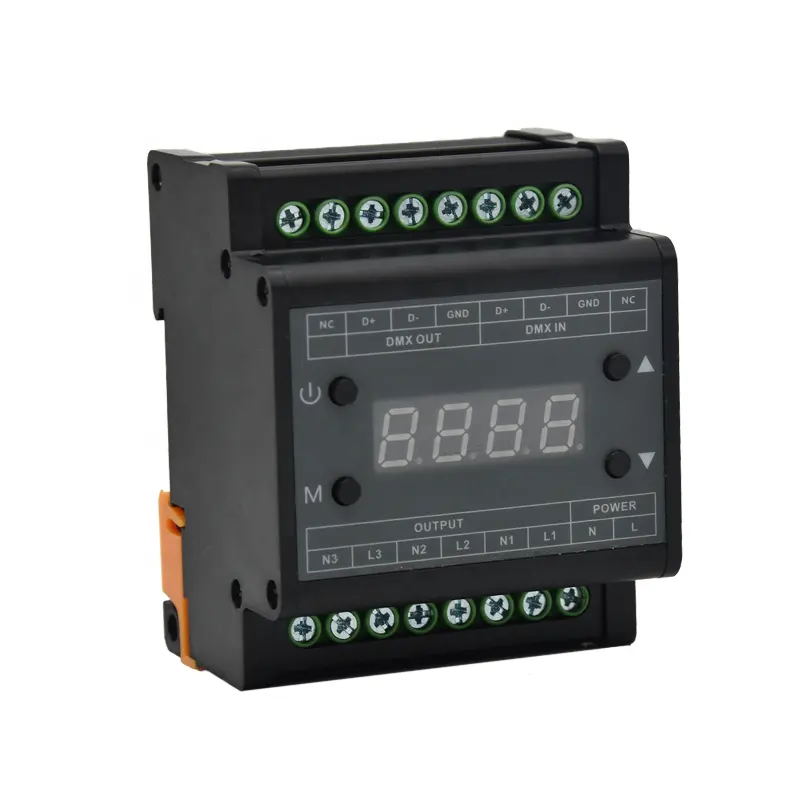 DMX302 led DMX triac dimmer brightness controller AC90V-240V Output 3channels 1A/CH High voltage led dimmer
