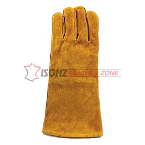 Gant de soudeur ISONZ Leather Zone 35 cm en cuir de vachette suédé pour soudage TIG à l'argon, durable, anti-coupure, épaisseur 1,2 mm, silicone et latex - Product Image 6