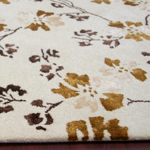 พรมกันลื่นและพรมขนแกะทอมือแบบกำหนดเองที่มีกองขนาดกลางดีไซน์ลายดอกไม้ทันสมัยสำหรับใช้ในโรงแรมและบ้าน - Product Image 3